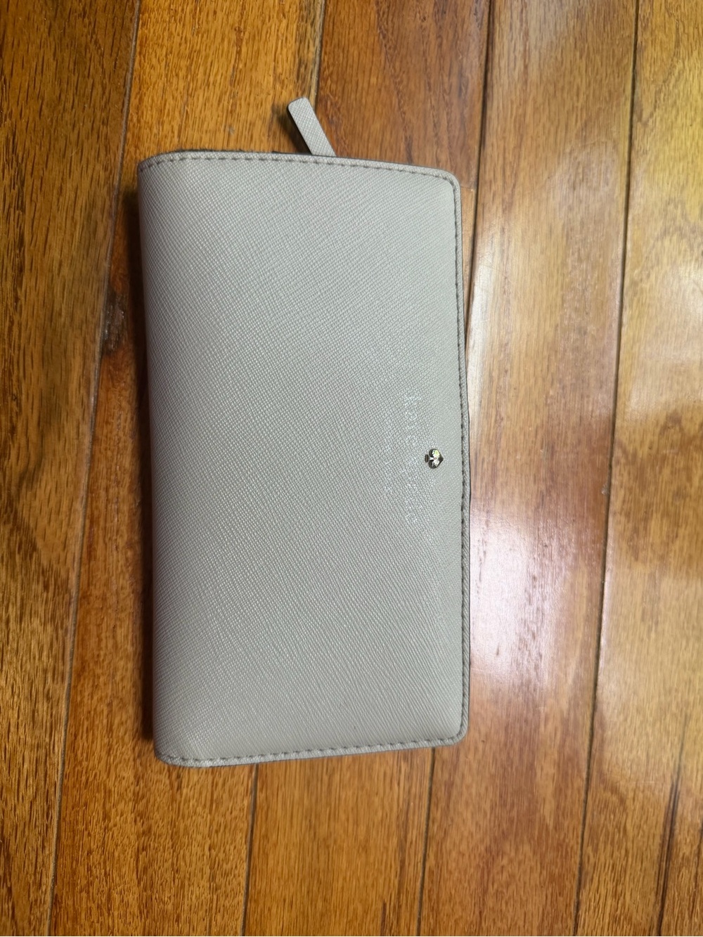 kate spade light gray saffiano leather zip wallet - Picture 1 of 4